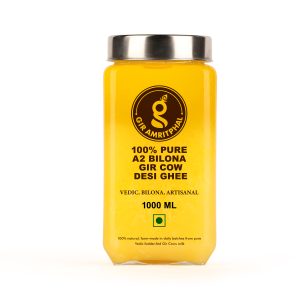 A2 Pure Desi Gir Cow Ghee Vedic Bilona Method 1000 ML